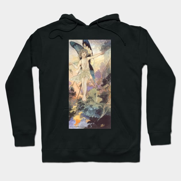 Vintage Victorian Butterfly Fairy by Charles Robinson Hoodie by MasterpieceCafe